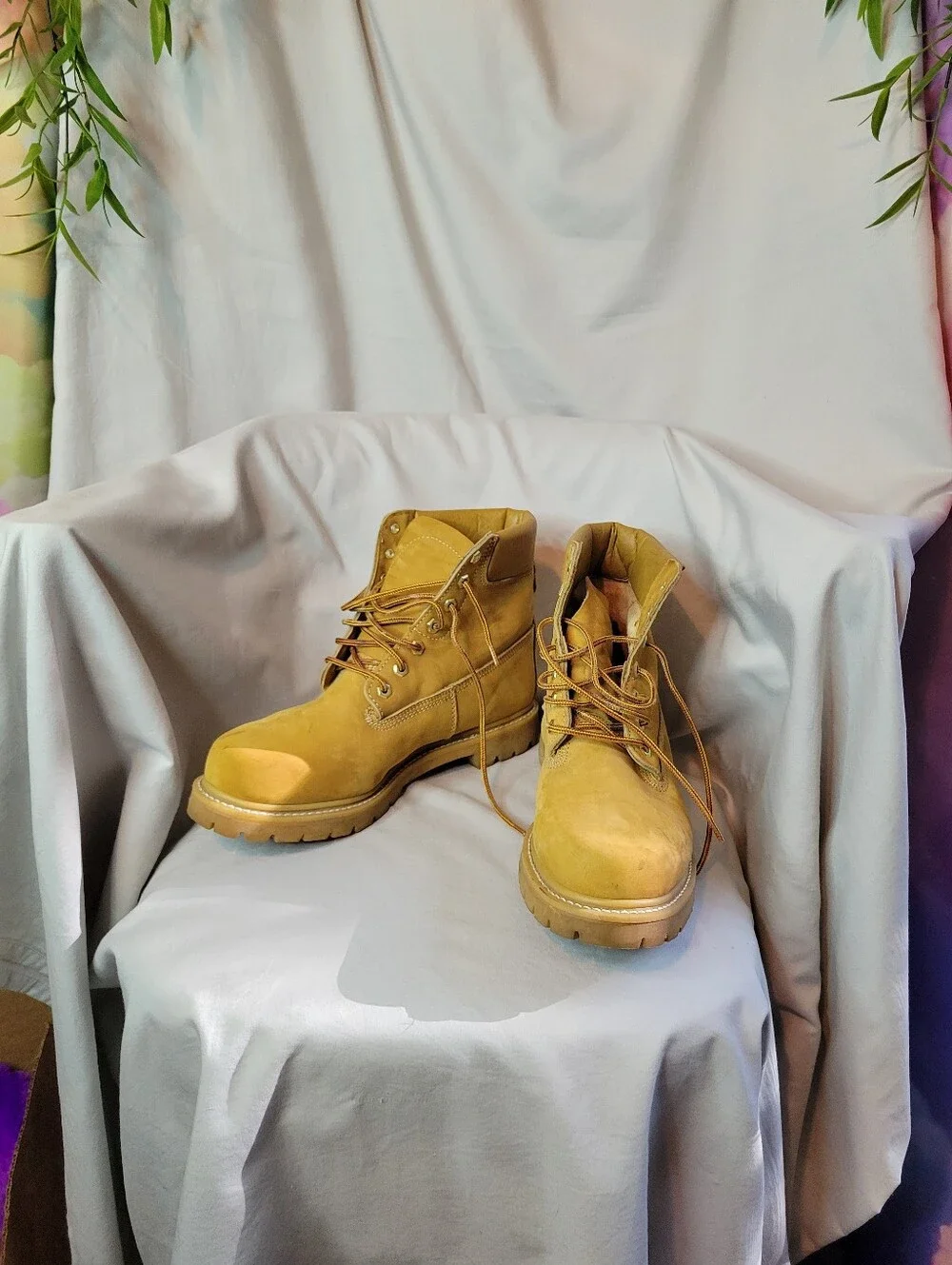 Leather Uppers Men's Work Boots Tan Lace-Up Boots